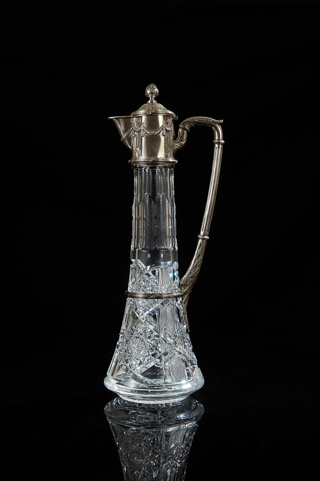 View full screen - View 1 of Lot 627. A silver-mounted cut-glass decanter, Morosov, St Petersburg, 1908-1917.