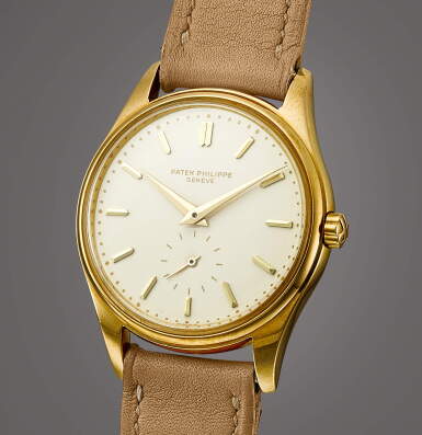 View full screen - View 1 of Lot 2019. Reference 3428 | A very well preserved yellow gold wristwatch with enamel dial, Made in 1962 | 百達翡麗 | 型號3428 | 黃金腕錶,備琺瑯錶盤,品相出衆,1962年製.