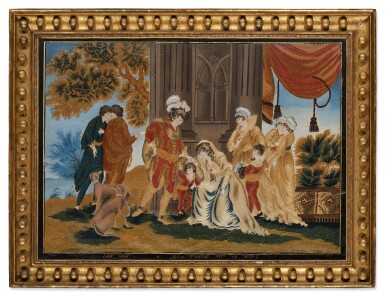 View full screen - View 1 of Lot 867. Fine and Rare Embroidered and Painted Silk Picture.