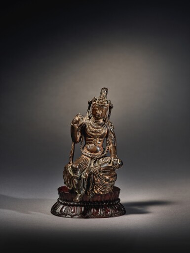 View full screen - View 1 of Lot 3517. A gilt-bronze figure of a Bodhisattva Tang dynasty | 唐 鎏金銅菩薩坐像.