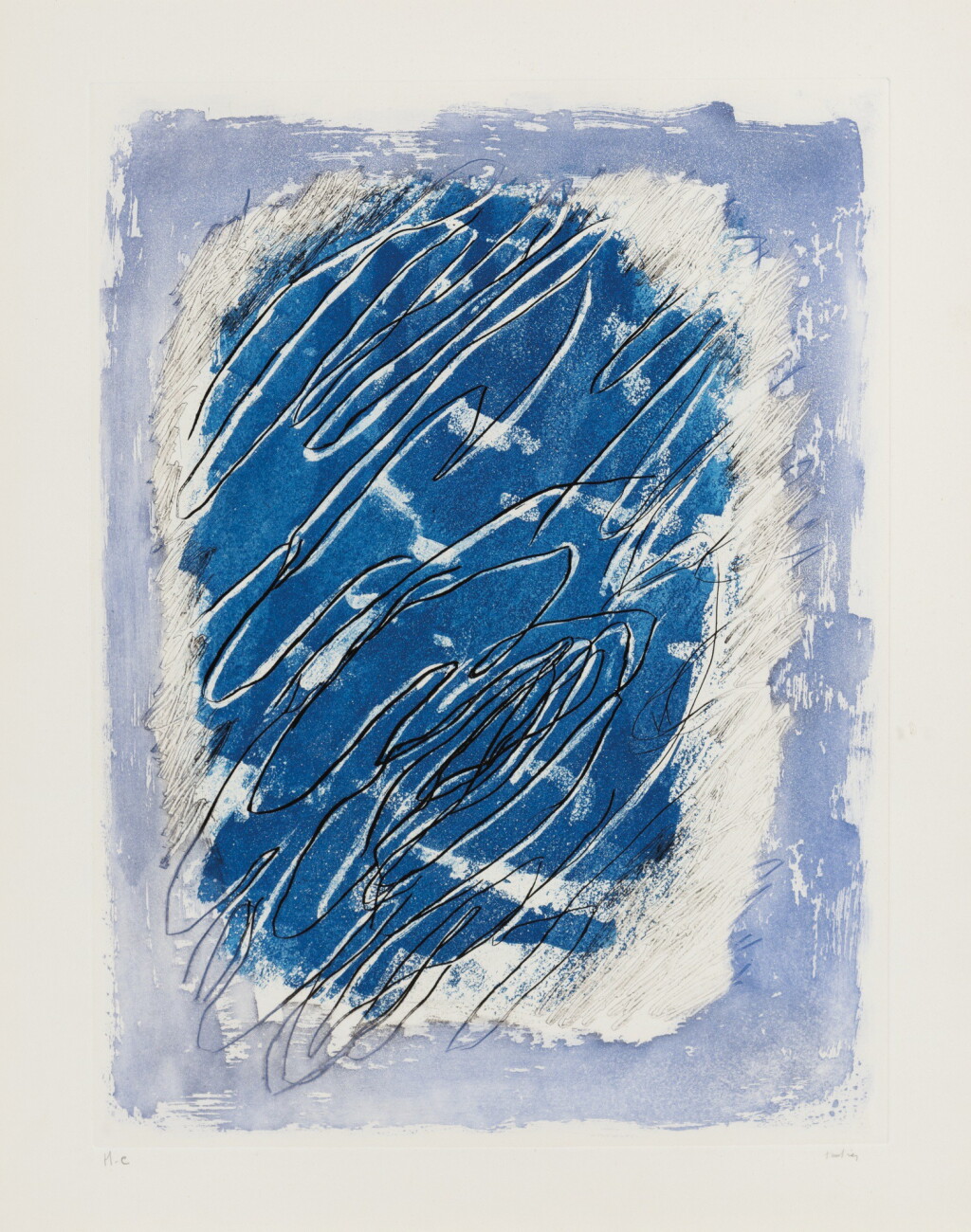 View full screen - View 1 of Lot 83. JEAN FAUTRIER | ECRITURE SUR FOND BLEU.