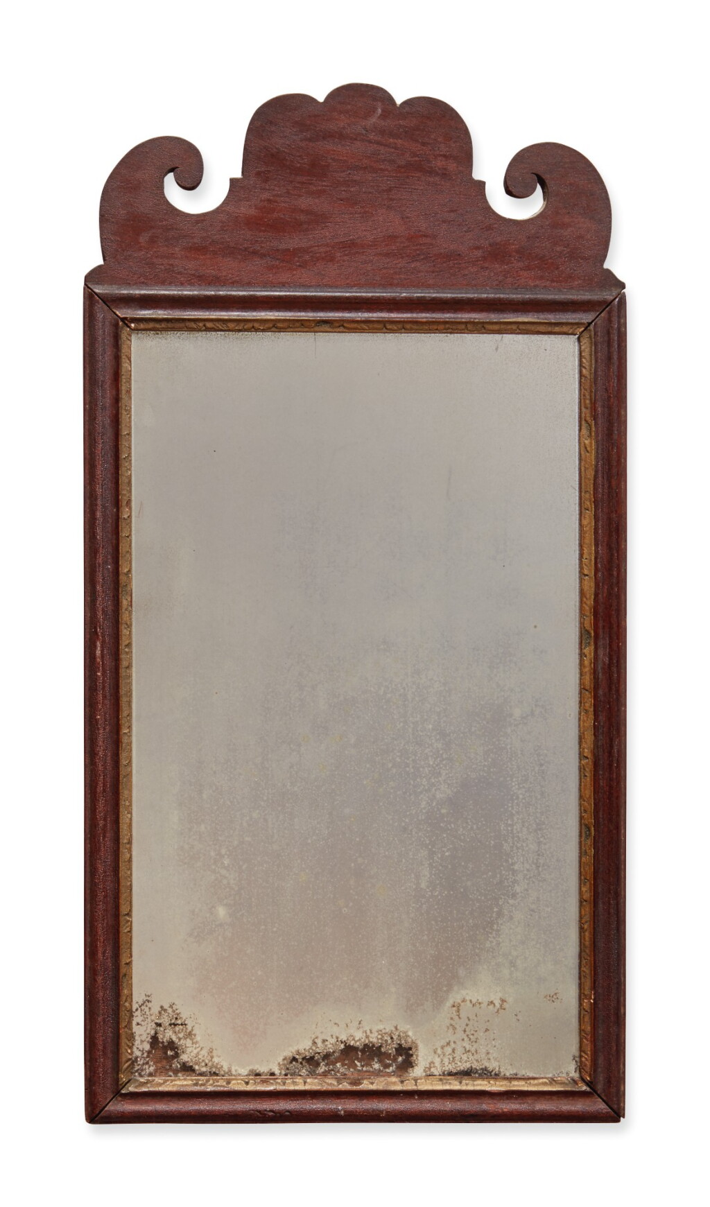 View full screen - View 1 of Lot 12. George III Walnut Looking Glass, early 18th century.