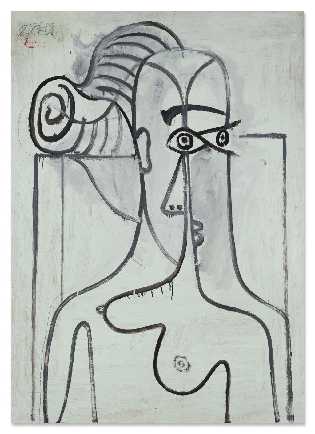 View full screen - View 1 of Lot 129. Femme dans un fauteuil. Buste.