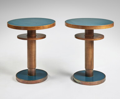 View full screen - View 1 of Lot 188. Pair of Side Tables for the Conte Biancamano Ocean Liner.