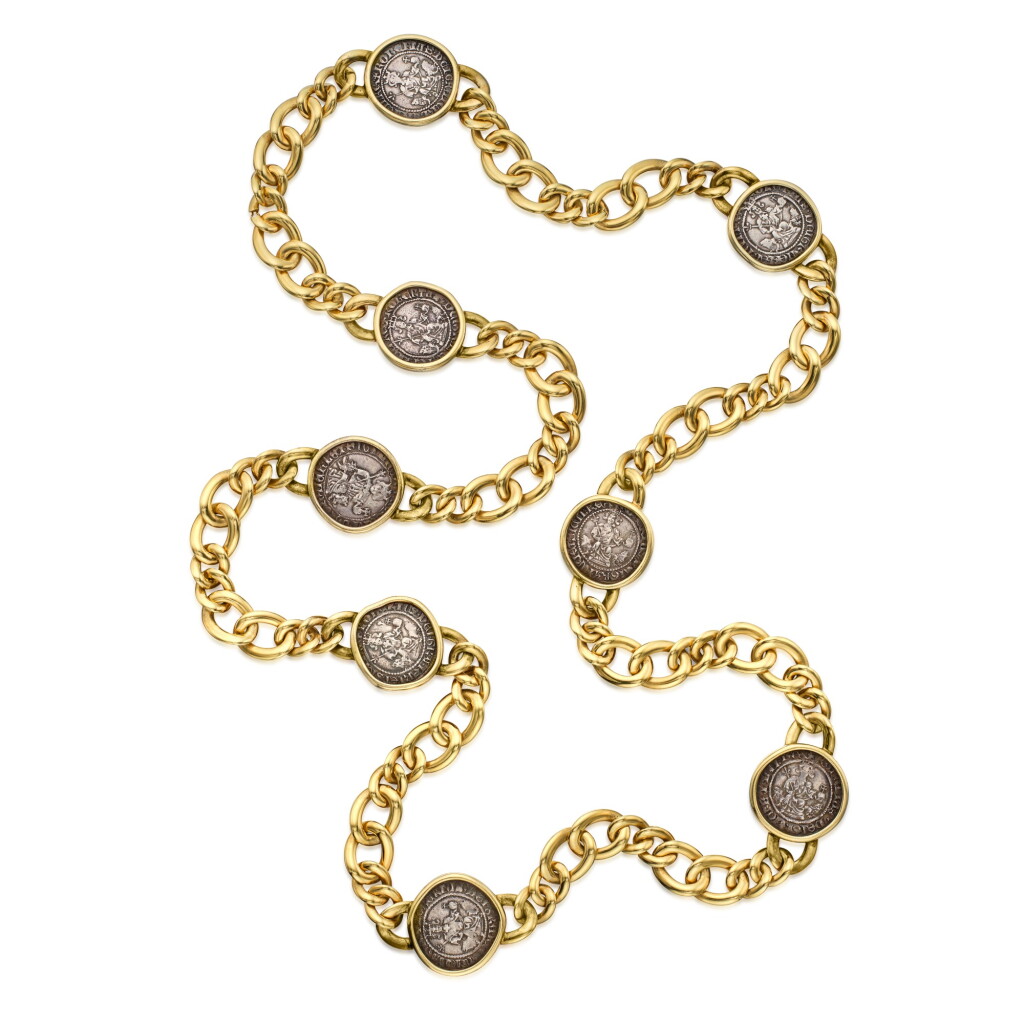 View full screen - View 1 of Lot 489. Gold and Antique Coin 'Monete' Necklace | 寶格麗 | 黃金配古錢幣 'Monete' 項鏈.