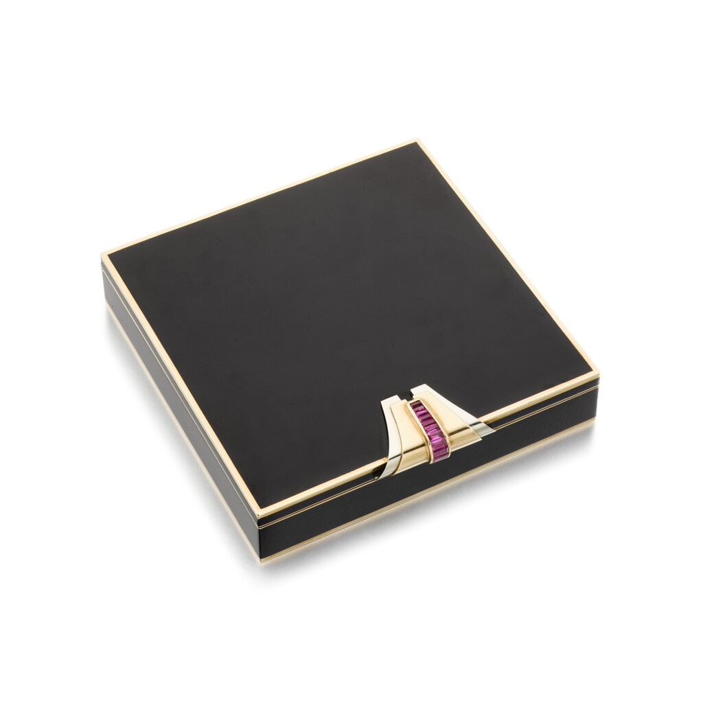 View full screen - View 1 of Lot 161. Ruby and Enamel Vanity Case.