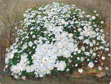 View full screen - View 1 of Lot 3836. Wu Guanzhong 吳冠中 | Field Chrysanthemums 野菊.