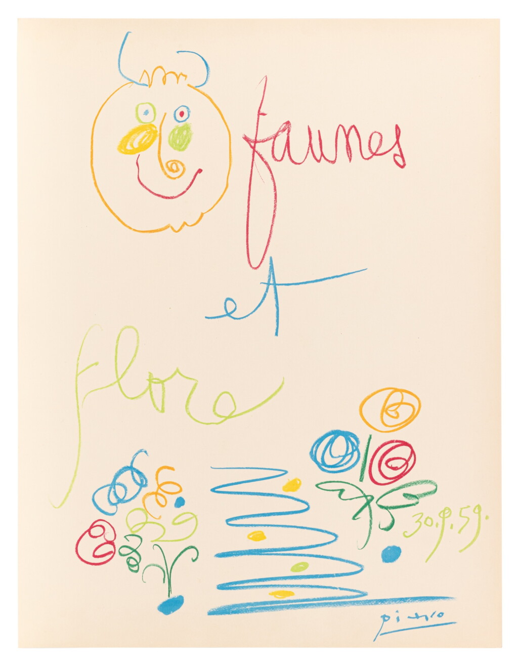 View full screen - View 1 of Lot 106. Faunes et Flore. 1960. Porfolio de 11 lithographies et une page de titre. 1/50 exemplaires hors commerce..