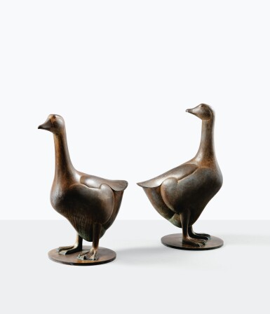 View full screen - View 1 of Lot 143. Deux oies de Sarlat.