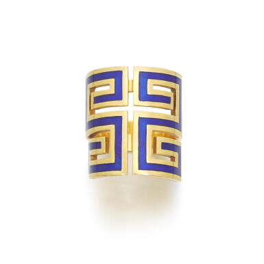 View full screen - View 1 of Lot 1154. Gold and enamel ring, circa 1971.
