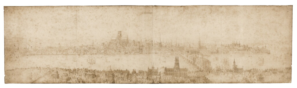 View full screen - View 1 of Lot 109. Panoramic View of London seen from the South Bank of the Thames.