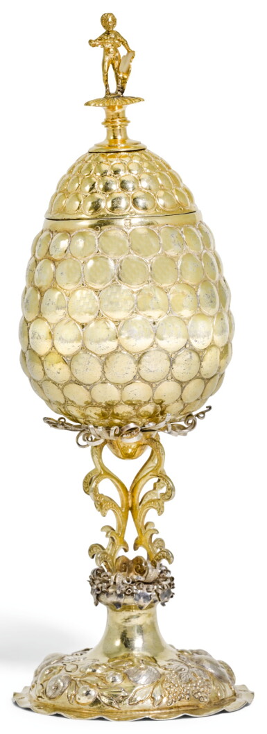 View full screen - View 1 of Lot 16. A GERMAN SILVER-GILT FRUIT-SHAPED CUP AND COVER, THE FOOT MARKED FOR CHRISTIAN HORNUNG, AUGSBURG, CIRCA 1680.