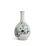 A copper-red and underglaze-blue 'Three Friends of Winter' octagonal bottle vase, Joseon dynasty, 18th / 19th century