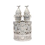 A Silver Torah Crown and Matching Torah Finials, Michael Strauss, New York, Circa 1980