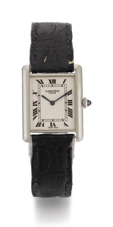 View full screen - View 1 of Lot 57. CARTIER | TANK LOUIS CARTIER, REFERENCE 1601 B, PLATINUM RECTANGUALR WRISTWATCH, CIRCA 2000.