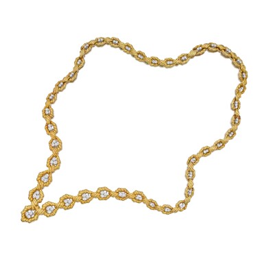 View full screen - View 1 of Lot 113. A Gold and Diamond Sautoir.