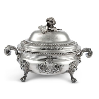 View full screen - View 1 of Lot 187. A Large George II Silver Soup Tureen and Cover, William Grundy, London, 1753.