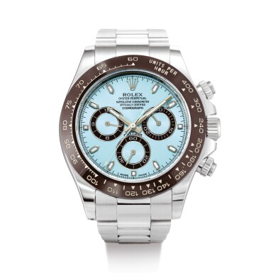 View full screen - View 1 of Lot 2119. ROLEX | COSMOGRAPH DAYTONA, REFERENCE 116506 A PLATINUM CHRONOGRAPH WRISTWATCH WITH CERACHROM BEZEL AND BRACELET, CIRCA 2013" | 勞力士 | Cosmograph Daytona 型號116506 鉑金計時鏈帶腕錶,備Cerachrom外圈,錶殼編號288CN710,約2013年製".