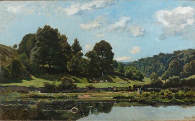 View full screen - View 1 of Lot 49. A Meadow in the Bourbonnais: Morning.