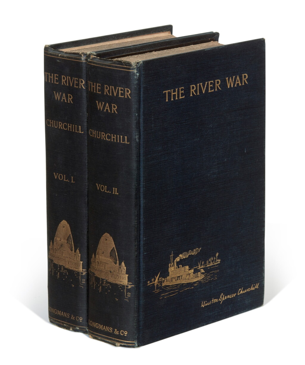 View full screen - View 1 of Lot 11. Winston Churchill | The River War, 1899, blue pictorial cloth, first edition.