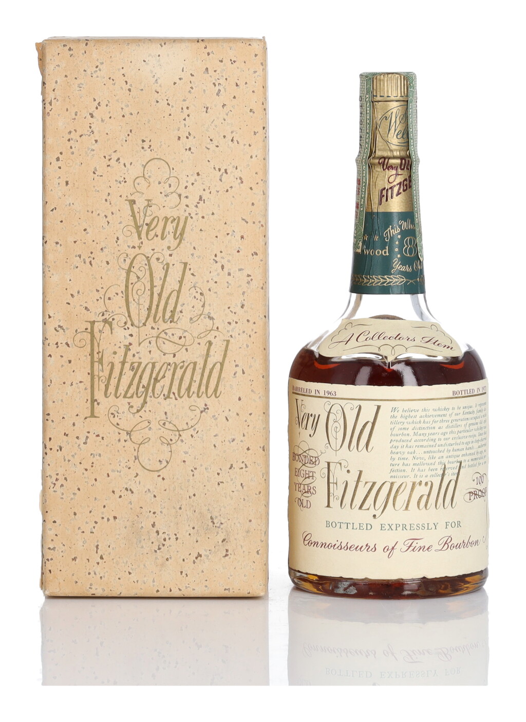 View full screen - View 1 of Lot 330. Very Old Fitzgerald 8 Year Old 100 Proof 1963 (1 Bottle Half-Pint).