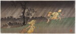 Takahashi Shotei (Hiroaki, 1871-1945) | Travellers in rain | Taisho period, early 20th century