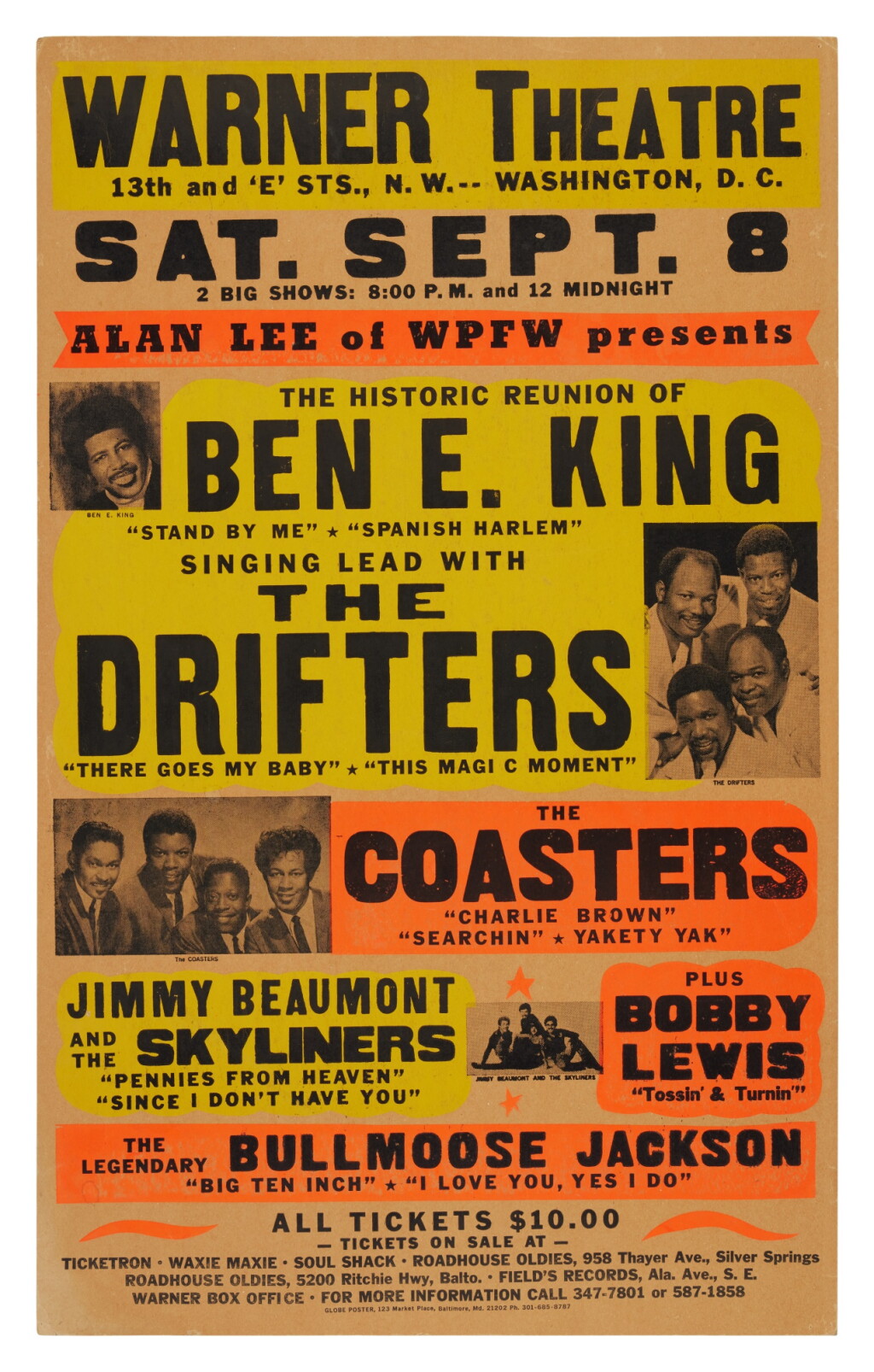 View full screen - View 1 of Lot 52. Ben E. King | "The Historic Reunion of Ben E. King ... Singing Lead With The Drifters" .