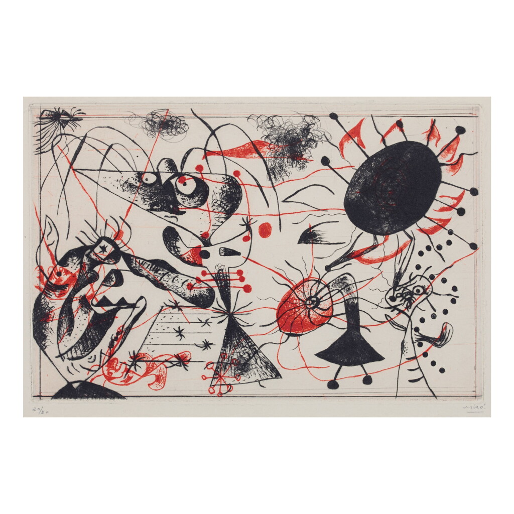 View full screen - View 1 of Lot 38. JOAN MIRÓ | SÉRIE NOIRE ET ROUGE: ONE PLATE (D. 35).
