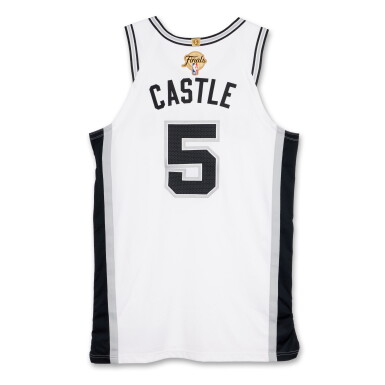 View full screen - View 1 of Lot 3. Stephon Castle San Antonio Spurs 2026 NBA Finals Game Worn Association Edition Jersey | Game 2.
