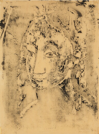 View full screen - View 1 of Lot 108. Buste de jeune femme de trois quarts.