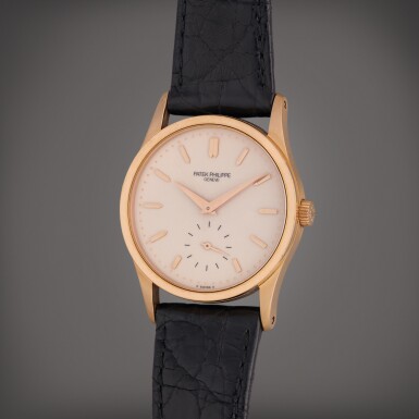 View full screen - View 1 of Lot 544. Reference 3796 Calatrava | A yellow gold wristwatch, Circa 1988.