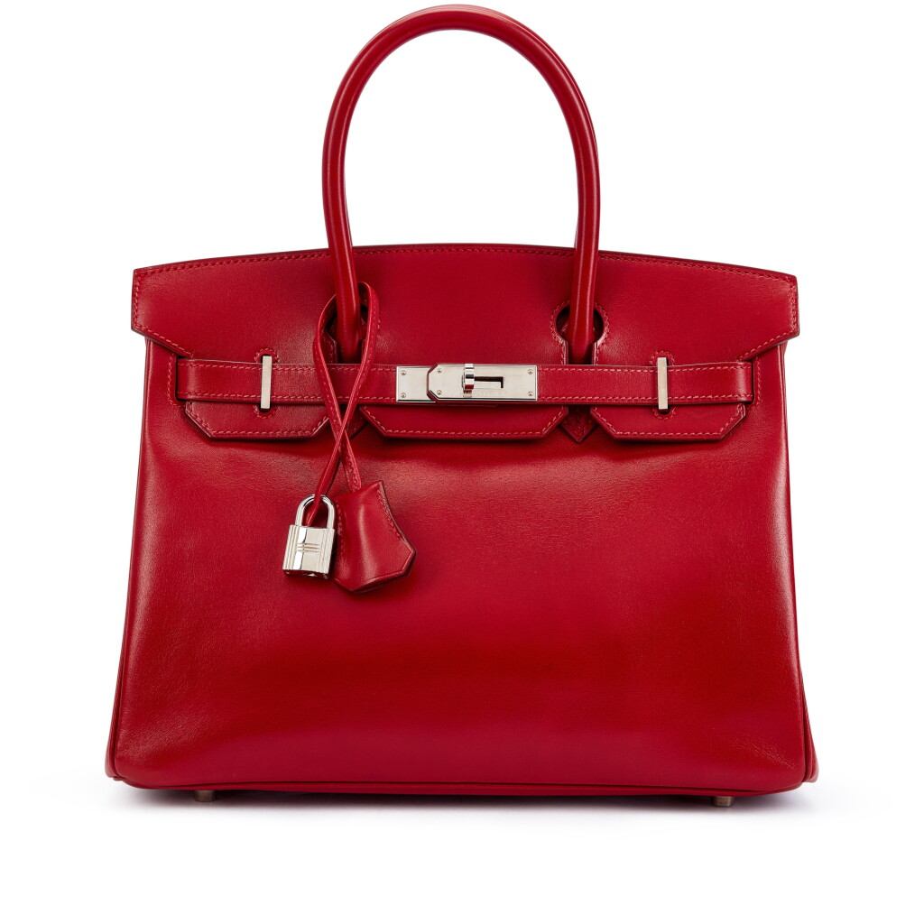 View full screen - View 1 of Lot 6183. Rouge Vif Tadelakt Birkin 30 Palladium Hardware, 2003.