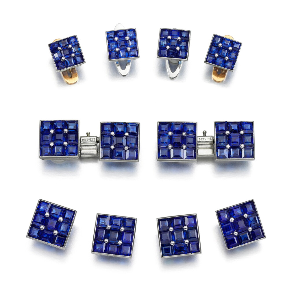 View full screen - View 1 of Lot 36. CARTIER | SAPPHIRE DRESS SET.
