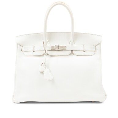 View full screen - View 1 of Lot 686. White Swift Birkin 35 Palladium Hardware, 2008.