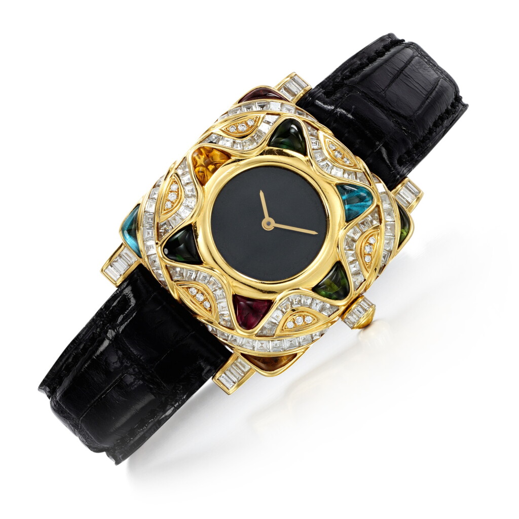 View full screen - View 1 of Lot 224. Gem-set and diamond watch.
