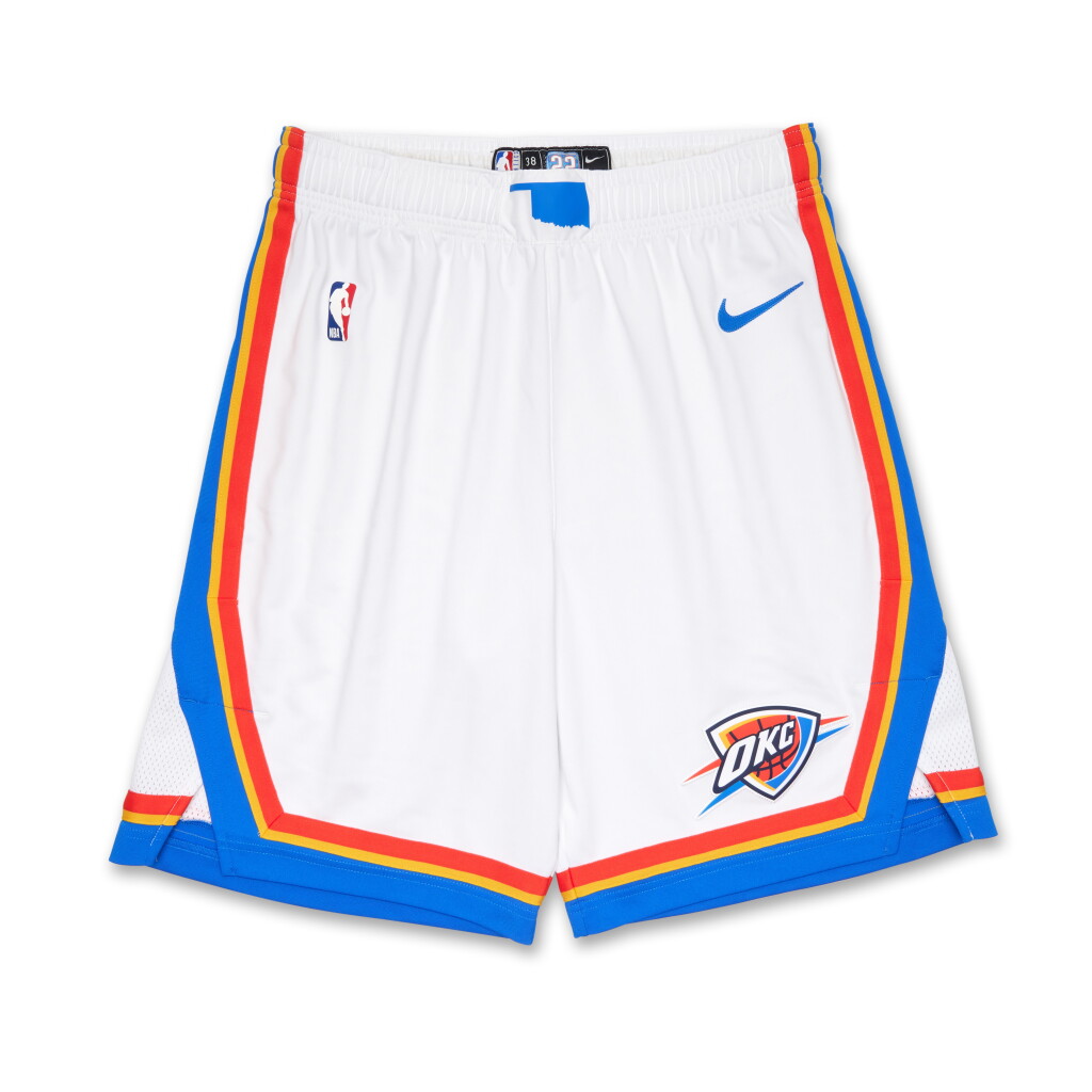 全螢幕檢視 - 查看67Cason Wallace ‘NBA Finals Debut’ Oklahoma City Thunder 2025 NBA Finals Game Worn Association Edition Shorts | Game 1 | 'Championship Run'的1