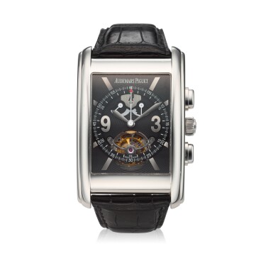 View full screen - View 1 of Lot 370. Reference 25958PT Edward Piguet Tradition D’excellence Tourbillion A limited edition platinum tourbillon chronograph wristwatch with dynamograph indication, Circa 2002 .