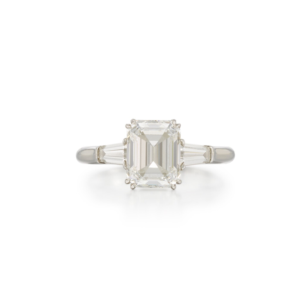 View full screen - View 1 of Lot 30. Diamond and Platinum Ring .