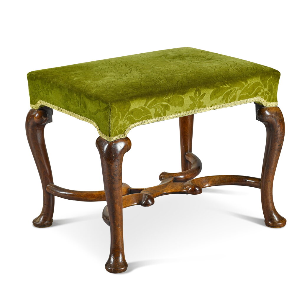 View full screen - View 1 of Lot 61. A George I walnut stool, early 18th century.