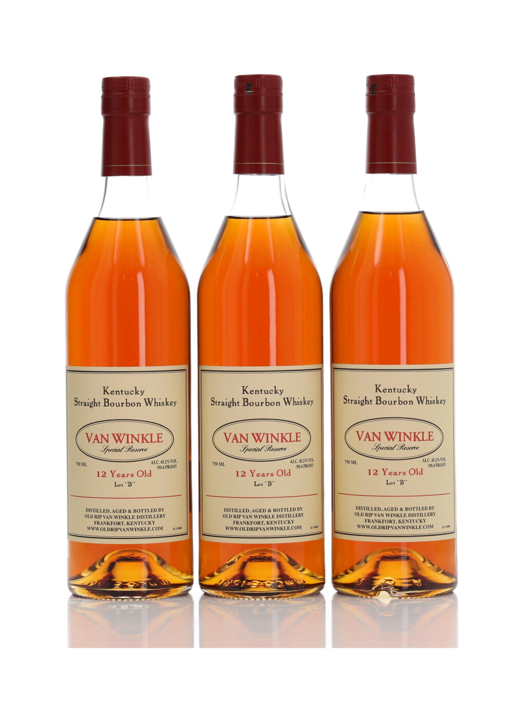 View full screen - View 1 of Lot 14. Van Winkle 12 Year Old Special Reserve Lot "B" 90.4 Proof NV (3 Bottles 75cl).
