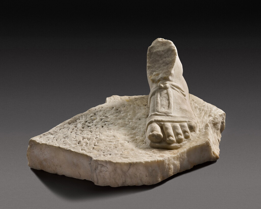 View full screen - View 1 of Lot 135. A Roman Marble Left Foot, 1st/2nd Century A.D..