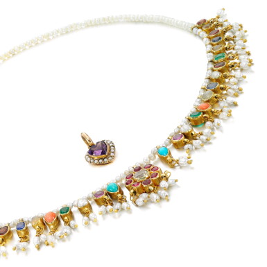 View full screen - View 1 of Lot 9. Two gem set necklaces.