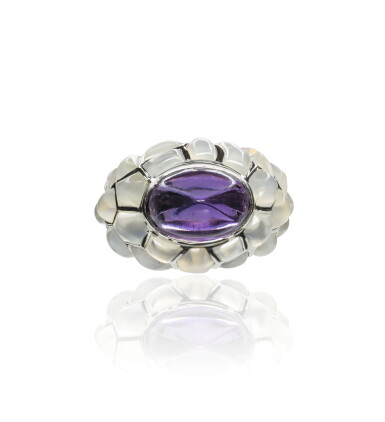 View full screen - View 1 of Lot 32. Amethyst and moonstone ring, Michele della Valle.