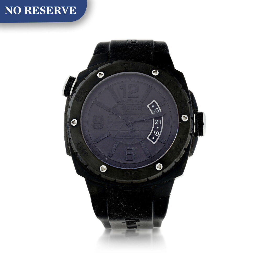 View full screen - View 1 of Lot 806. ALPINA | REFERENCE AL525AEV6 EXTREME DIVER, A BLACK PVD-COATED STAINLESS STEEL WRISTWATCH WITH DATE, CIRCA 2010.