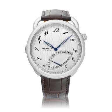 View full screen - View 1 of Lot 8217. Arceau Le Temps Suspendu, Reference AR8.910 | A stainless steel wristwatch with retrograde date and time suspension, Circa 2012 | 愛馬仕 Arceau Le Temps Suspendu 型號AR8.910 | 精鋼腕錶,備逆跳日期及時間暫停裝置,約2012年製.