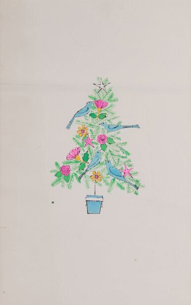 View full screen - View 1 of Lot 1. Christmas Tree with Birds.