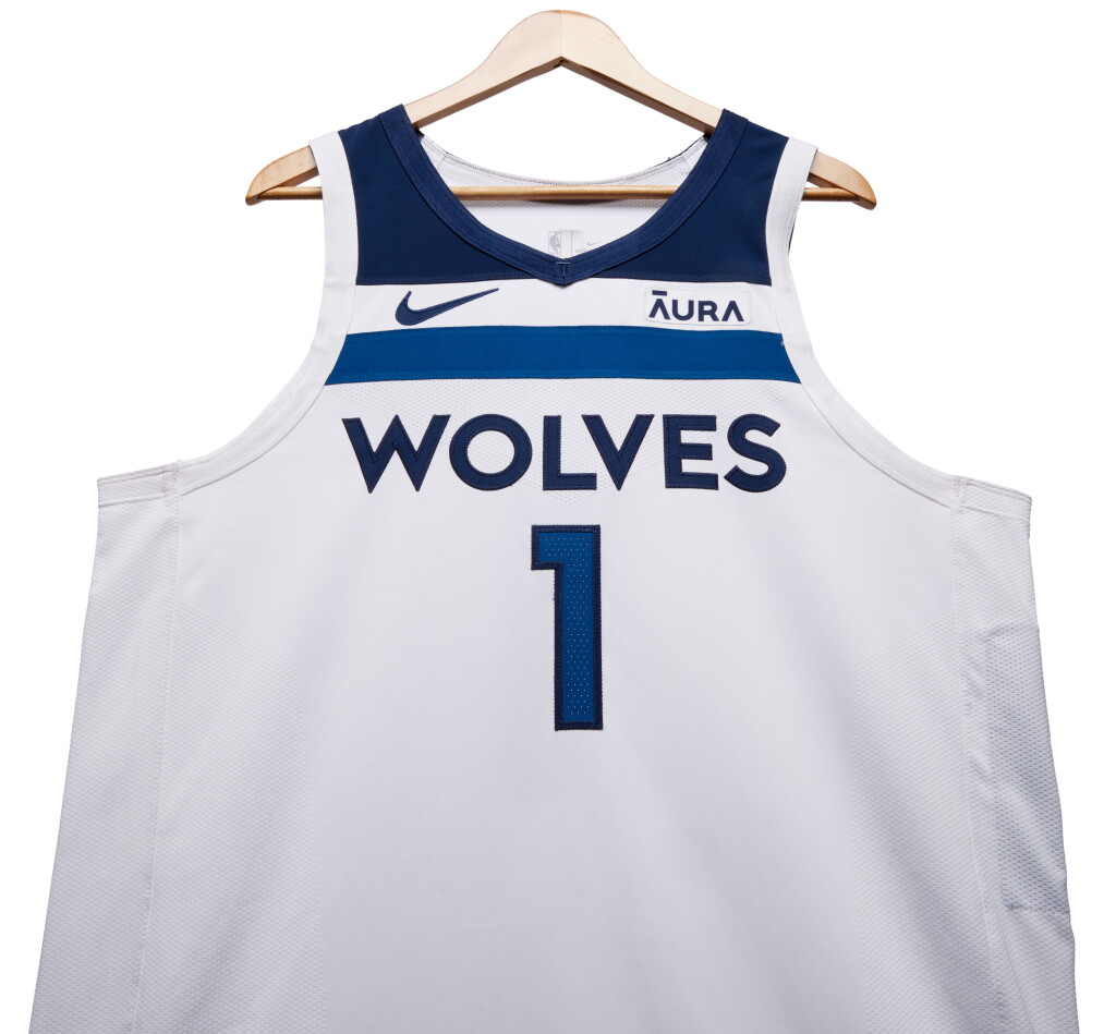 View full screen - View 1 of Lot 23. Kyle Anderson Minnesota Timberwolves 2023-2024 Game Worn Association Edition Jersey .