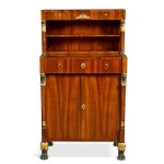 An Austrian mahogany parcel-gilt and painted mahogany secretaire by Lambert Koch, early 19th century