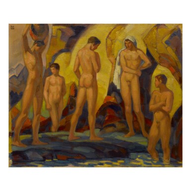 View full screen - View 1 of Lot 15. LUDWIG VON HOFMANN | BATHERS.