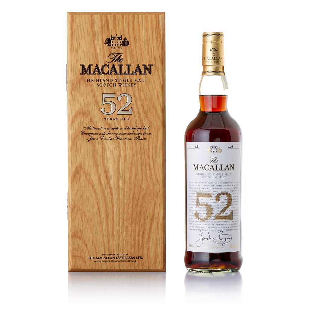 View full screen - View 1 of Lot 308. The Macallan 52 Year Old 2018 Release 48.0 abv NV (1 BT70).